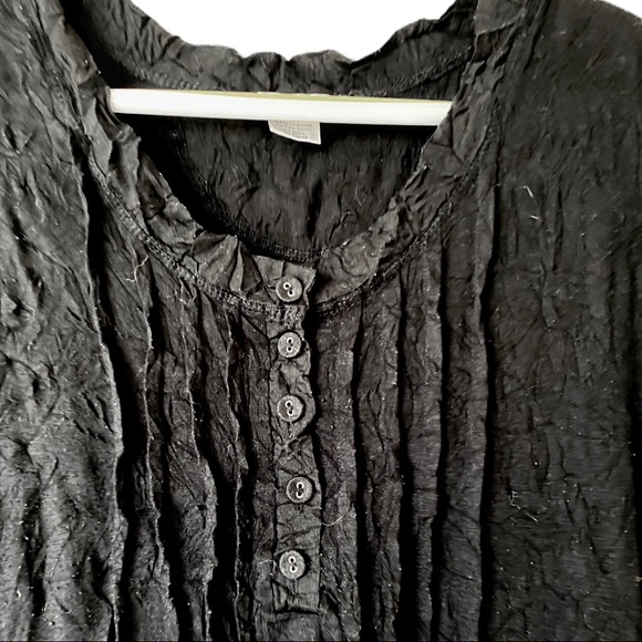 Alison Sheri XL Flared Short Sleeve Wrikled Top - Picture 3 of 7